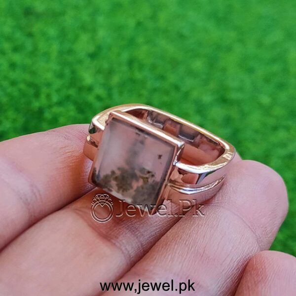 natural moss agate ring + indonesian agate