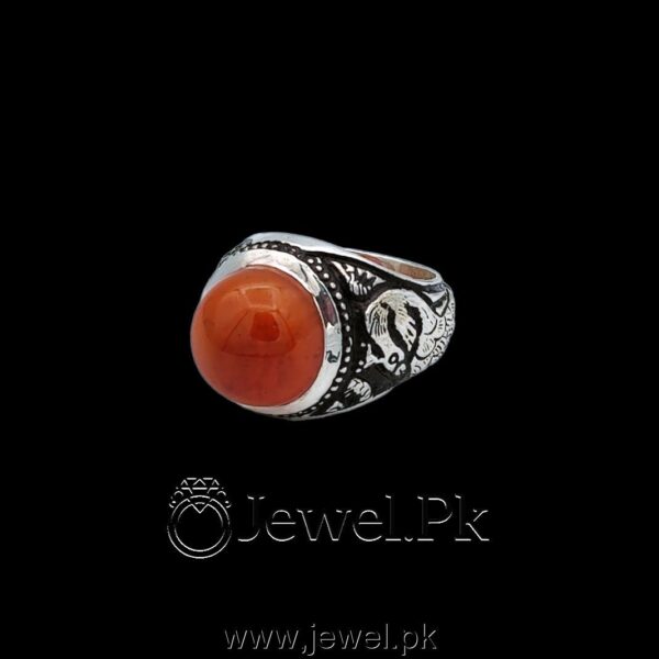 Natural Aqeeq Ring 925 Silver Metal Agate Ring Yemeni 2