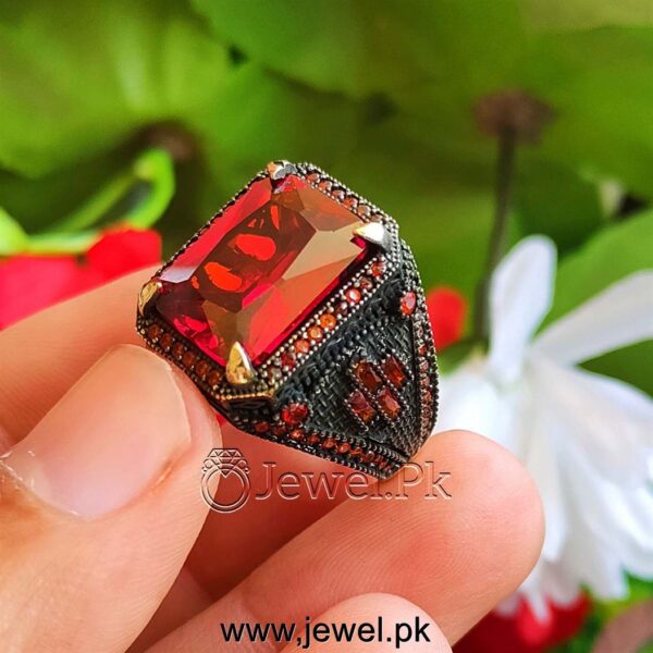 Red Zircon Turkish Ring