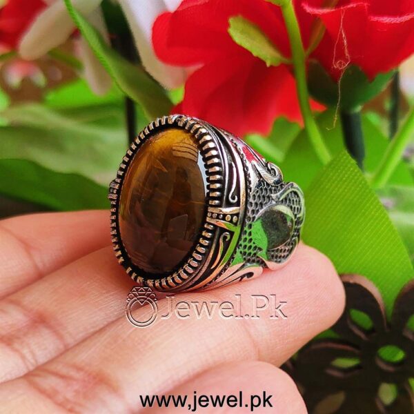 Tiger Stone Ring - 925 silver turkish ring