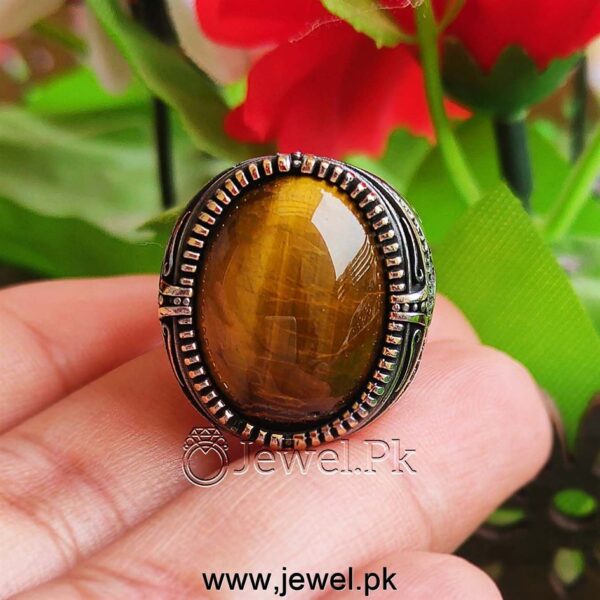 Tiger Stone Ring - 925 silver turkish ring
