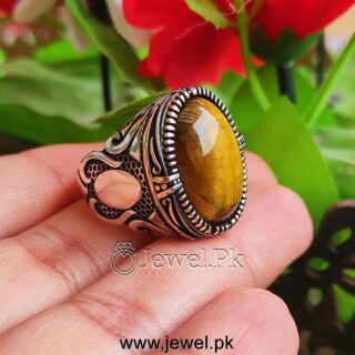 Tiger Stone Ring - 925 silver turkish ring