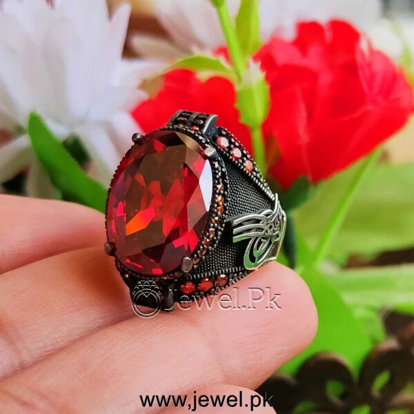 Red Zircon Ring Turkish Ring Beautiful