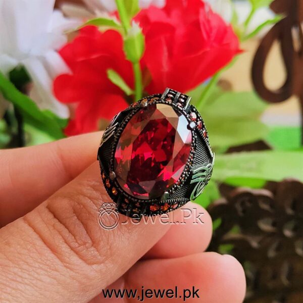 Red Zircon Ring Turkish Ring Beautiful