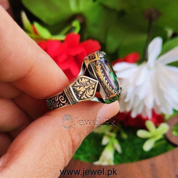 Mystic multi color stone ring 925 silver