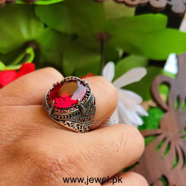 Red Zircon Turkish Ring Beautiful