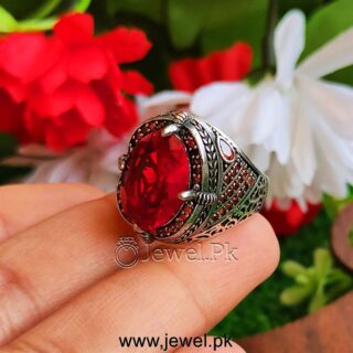 Red Zircon Turkish Ring Beautiful