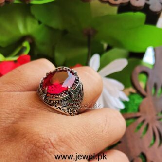 Red Zircon Turkish Ring Beautiful