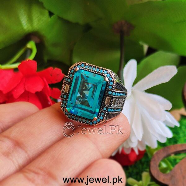 Blue Zircon Ring Turkish Ring 925 Silver