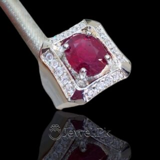 Natural Ruby Ring 925 Silver Chandi - Yaqoot Ring