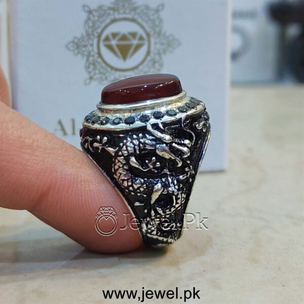 Original Yemen Agate Ring 925 Silver Beautiful 11