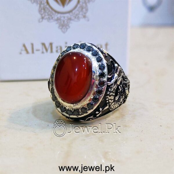 Original Yemen Agate Ring 925 Silver Beautiful 9