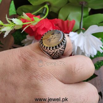 Natural Aqeeq Ring Agate Ring Red Aqiq Ring Brown Haqiq Stone Ring 925 Silver 10