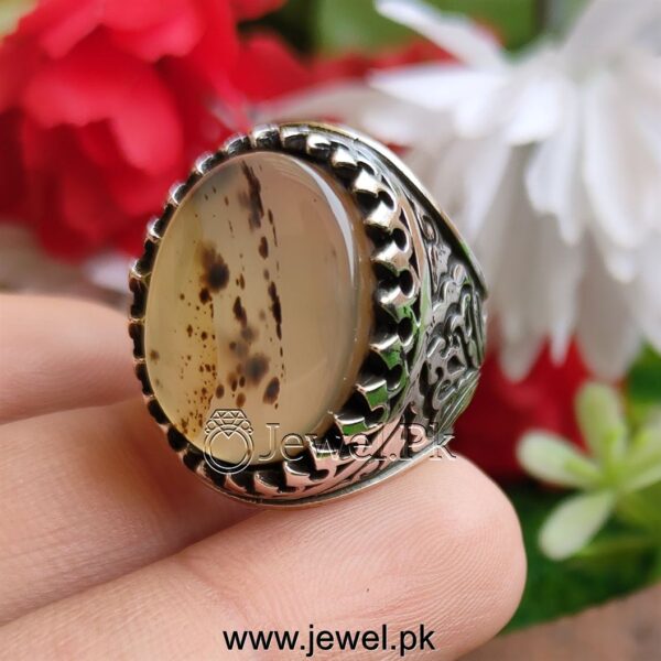 Natural Aqeeq Ring Agate Ring Red Aqiq Ring Brown Haqiq Stone Ring 925 Silver 5