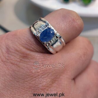 Natural Ceylon Sapphire Gemstone Rings 925 Silver Blue Sapphire Men Rings Neelam Rings Chandi Neelum Stones 10