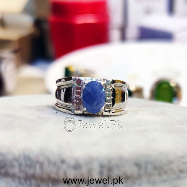 Natural Ceylon Sapphire Gemstone Rings 925 Silver Blue Sapphire Men Rings Neelam Rings Chandi Neelum Stones 11