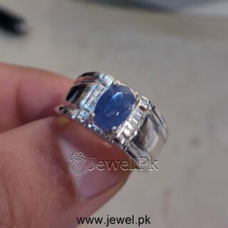 Natural Ceylon Sapphire Gemstone Rings 925 Silver Blue Sapphire Men Rings Neelam Rings Chandi Neelum Stones 9
