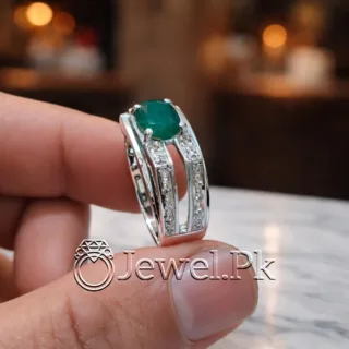 Natural Emerald Ring Silver 925 5