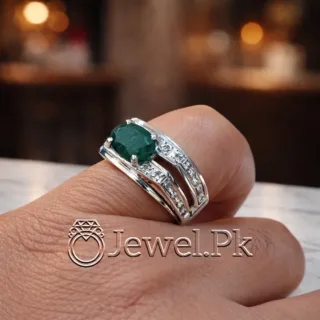 Natural Emerald Ring Silver 925 6