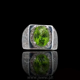 Peridot Modified Brilliant Natural Gemstone (Zabrjad) Luxury Ring - 925 Silver Chaandi