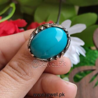 Natural Turquoise Ring 925 Silver Nishaburi Feroza 10
