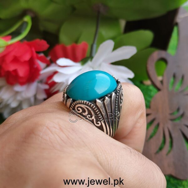 Natural Turquoise Ring 925 Silver Nishaburi Feroza 11