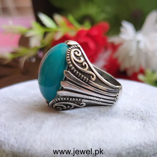 Natural Turquoise Ring 925 Silver Nishaburi Feroza 15