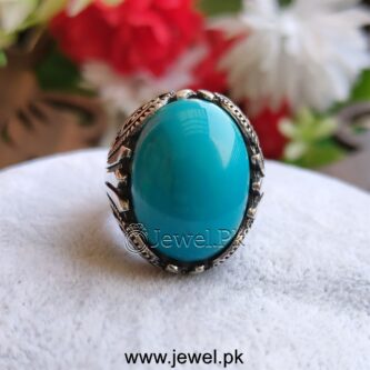 Natural Turquoise Ring 925 Silver Nishaburi Feroza 16