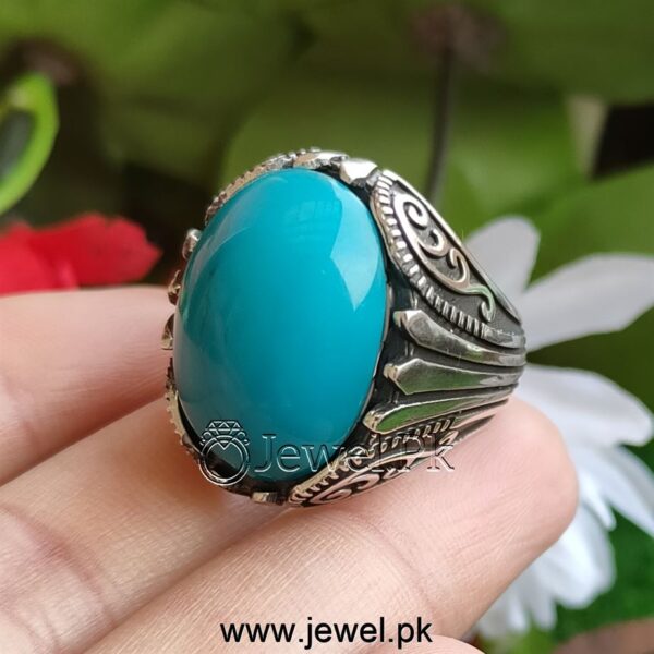 Natural Turquoise Ring 925 Silver Nishaburi Feroza 6