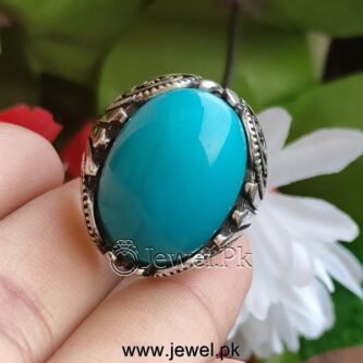 Natural Turquoise Ring 925 Silver Nishaburi Feroza 7