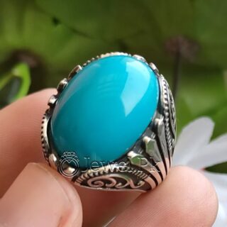 Natural Turquoise Ring 925 Silver Nishaburi Feroza 8 e1676822846134