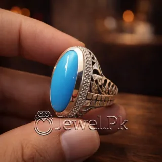 Natural Turquoise Ring Silver 925 Feroza Ring 11