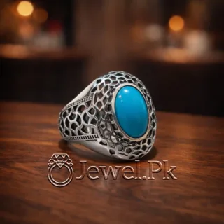 Natural Turquoise Ring Silver 925 Feroza Ring 15
