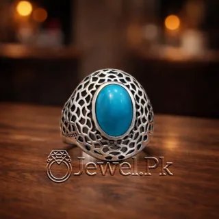 Natural Turquoise Ring Silver 925 Feroza Ring 16