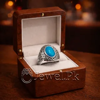 Natural Turquoise Ring Silver 925 Feroza Ring 17