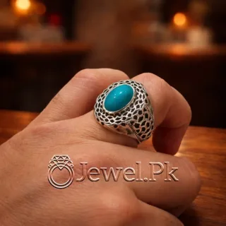 Natural Turquoise Ring Silver 925 Feroza Ring 20