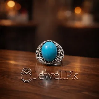 Natural Turquoise Ring Silver 925 Feroza Ring 6