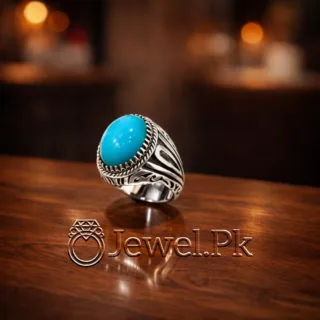 Natural Turquoise Ring Silver 925 Feroza Ring 9