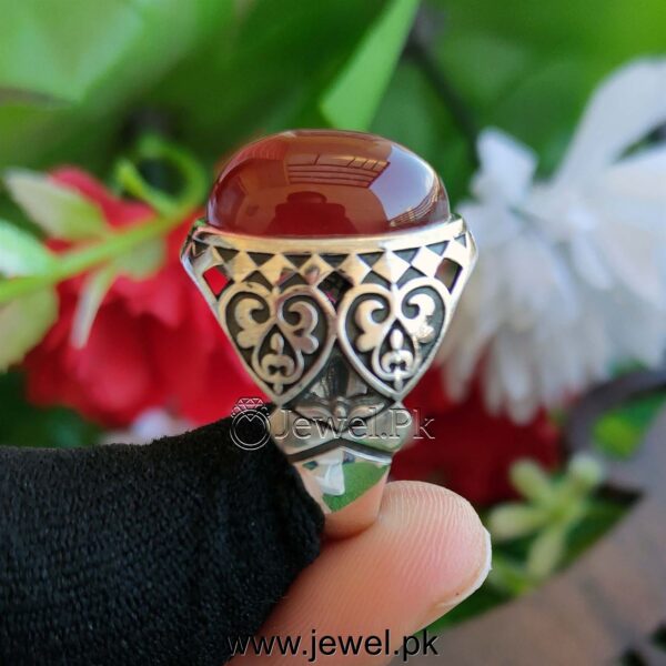 Natural Yemen Agate Ring 925 Silver Aqeeq Yamni Irani Aqeeq Rings buy online 2