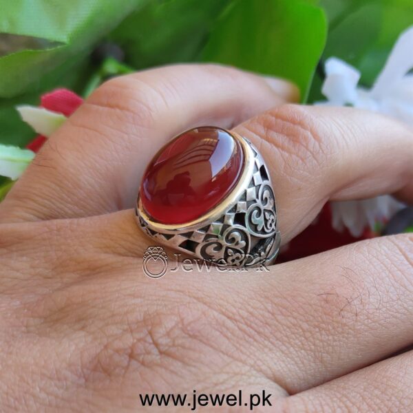 Natural Yemen Agate Ring 925 Silver Aqeeq Yamni Irani Aqeeq Rings buy online 3