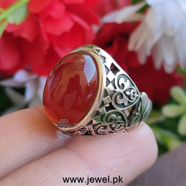 Natural Yemen Agate Ring 925 Silver Aqeeq Yamni Irani Aqeeq Rings buy online 5