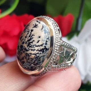 Shajri Aqeeq - Natural Dendritic Agate 925 Silver - VIP Ring