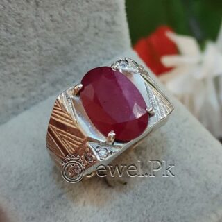 Natural Ruby Ring 925 Silver Chandi - Yaqoot Ring
