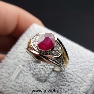 Natural Ruby Ring 925 Silver Chandi - Yaqoot Ring