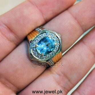 Natural Swiss Blue Topaz Gemstone Ring 925 Silver Rhodium Ring Lab certified Gemstone 11