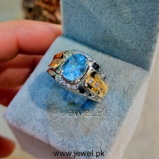 Swiss Blue Topaz Natural - Certified - 925 Italian Silver Ring - Flawless Quality