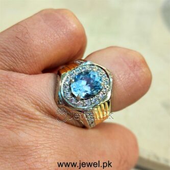 Natural Swiss Blue Topaz Gemstone Ring 925 Silver Rhodium Ring Lab certified Gemstone 9