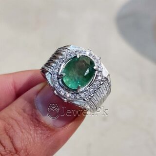 Emerald Zambian Natural - 925 Silver Ring Luxury - Handmade Ring