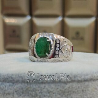 Natural Emerald Zambian - 925 Silver Ring Luxury - Handmade Ring