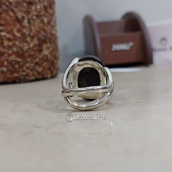 Black Aqeeq Ring with red inside 5